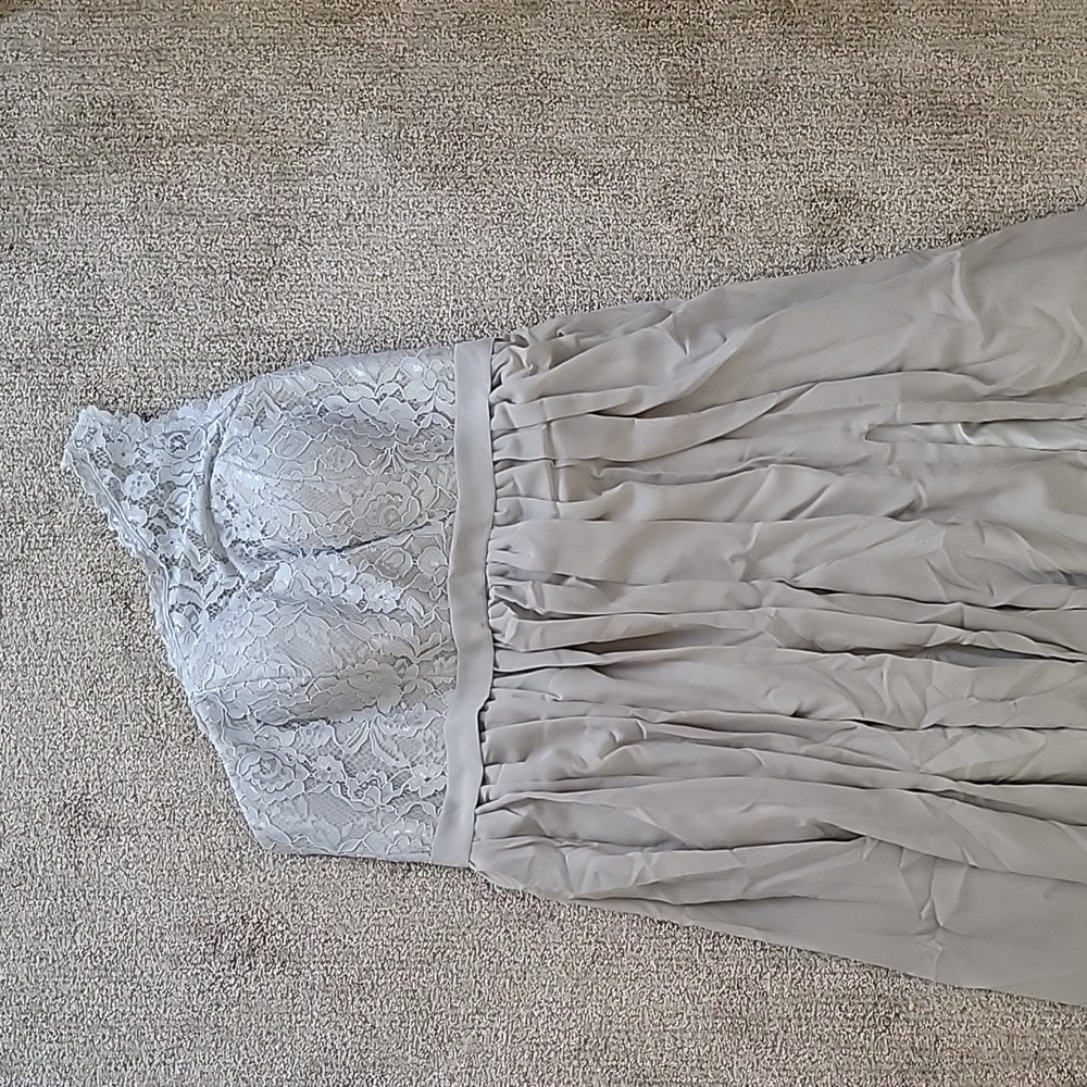 Molisa One-shoulder slit bridesmaid's dress silver size 22